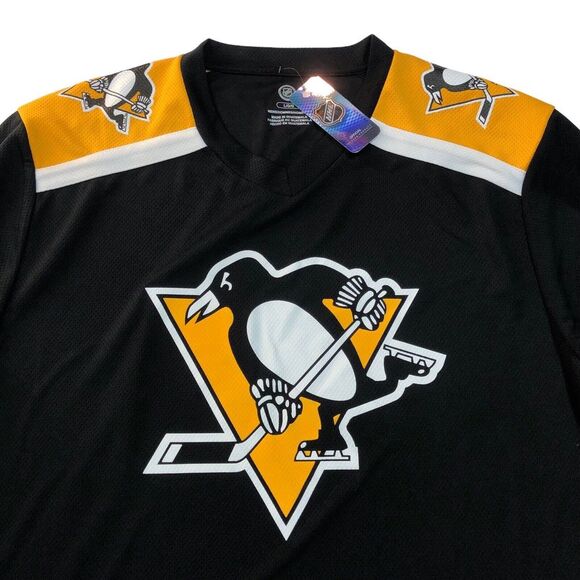 NHL Mens Size Large Pittsburgh Penguins NHL Replica Hockey Jersey Pullover Black - Picture 1 of 3